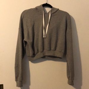 Gray forever 21 cropped sweatshirt